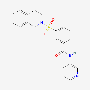 molecular formula C21H19N3O3S B5253385 3-(3,4-dihydro-1H-isoquinolin-2-ylsulfonyl)-N-pyridin-3-ylbenzamide 