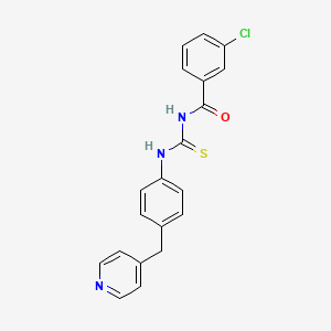 3-(3-CHLOROBENZOYL)-1-{4-[(PYRIDIN-4-YL)METHYL]PHENYL}THIOUREA