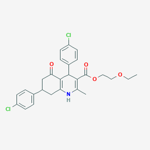 2-Ethoxyethyl 4,7-bis(4-chlorophenyl)-2-methyl-5-oxo-1,4,5,6,7,8-hexahydroquinoline-3-carboxylate