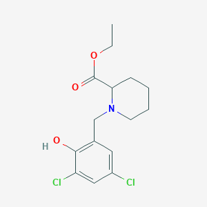 molecular formula C15H19Cl2NO3 B5253399 Ethyl 1-[(3,5-dichloro-2-hydroxyphenyl)methyl]piperidine-2-carboxylate 