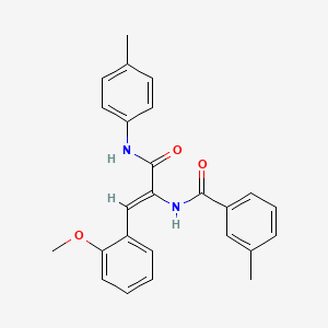 molecular formula C25H24N2O3 B5253415 N-[(Z)-1-(2-methoxyphenyl)-3-(4-methylanilino)-3-oxoprop-1-en-2-yl]-3-methylbenzamide 