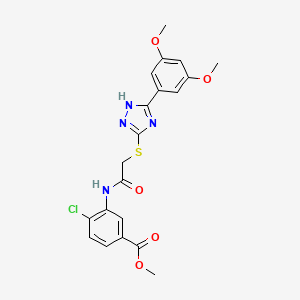 molecular formula C20H19ClN4O5S B5253432 methyl 4-chloro-3-[({[5-(3,5-dimethoxyphenyl)-4H-1,2,4-triazol-3-yl]thio}acetyl)amino]benzoate 