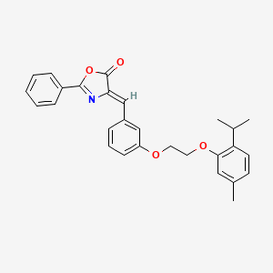 molecular formula C28H27NO4 B5253438 (4Z)-4-[[3-[2-(5-methyl-2-propan-2-ylphenoxy)ethoxy]phenyl]methylidene]-2-phenyl-1,3-oxazol-5-one 