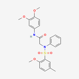 molecular formula C24H26N2O6S B5253463 N-(3,4-DIMETHOXYPHENYL)-2-(N-PHENYL2-METHOXY-5-METHYLBENZENESULFONAMIDO)ACETAMIDE 