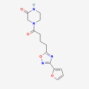 4-[4-[3-(Furan-2-yl)-1,2,4-oxadiazol-5-yl]butanoyl]piperazin-2-one