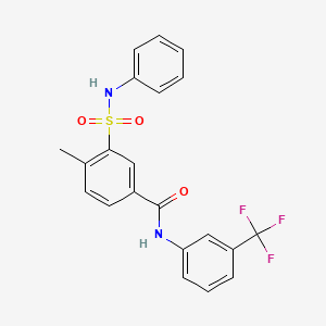 molecular formula C21H17F3N2O3S B5253515 4-methyl-3-(phenylsulfamoyl)-N-[3-(trifluoromethyl)phenyl]benzamide 