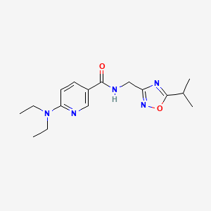 molecular formula C16H23N5O2 B5253542 6-(diethylamino)-N-[(5-isopropyl-1,2,4-oxadiazol-3-yl)methyl]nicotinamide 