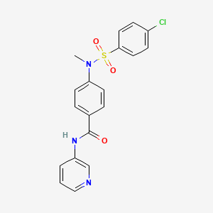 molecular formula C19H16ClN3O3S B5253589 4-[[(4-chlorophenyl)sulfonyl](methyl)amino]-N-3-pyridinylbenzamide 