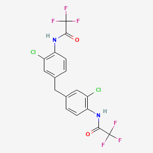 molecular formula C17H10Cl2F6N2O2 B5253606 N,N'-[methylenebis(2-chloro-4,1-phenylene)]bis(2,2,2-trifluoroacetamide) 