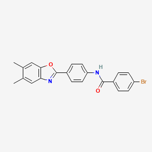 molecular formula C22H17BrN2O2 B5253623 4-bromo-N-[4-(5,6-dimethyl-1,3-benzoxazol-2-yl)phenyl]benzamide 