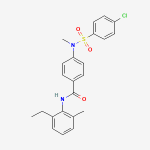 molecular formula C23H23ClN2O3S B5253631 4-[[(4-chlorophenyl)sulfonyl](methyl)amino]-N-(2-ethyl-6-methylphenyl)benzamide 