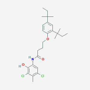 molecular formula C27H37Cl2NO3 B5253644 4-[2,4-bis(2-methylbutan-2-yl)phenoxy]-N-(3,5-dichloro-2-hydroxy-4-methylphenyl)butanamide 