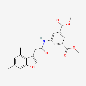 molecular formula C22H21NO6 B5253660 dimethyl 5-{[(4,6-dimethyl-1-benzofuran-3-yl)acetyl]amino}isophthalate 