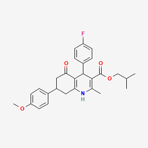 2-Methylpropyl 4-(4-fluorophenyl)-7-(4-methoxyphenyl)-2-methyl-5-oxo-1,4,5,6,7,8-hexahydroquinoline-3-carboxylate