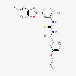 N-{[2-chloro-5-(5-methyl-1,3-benzoxazol-2-yl)phenyl]carbamothioyl}-3-propoxybenzamide