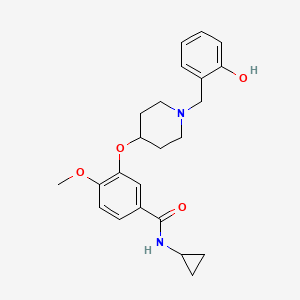 molecular formula C23H28N2O4 B5253767 N-cyclopropyl-3-{[1-(2-hydroxybenzyl)-4-piperidinyl]oxy}-4-methoxybenzamide 