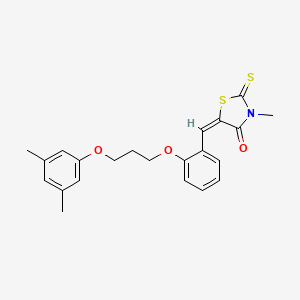 molecular formula C22H23NO3S2 B5253787 (5E)-5-[[2-[3-(3,5-dimethylphenoxy)propoxy]phenyl]methylidene]-3-methyl-2-sulfanylidene-1,3-thiazolidin-4-one 