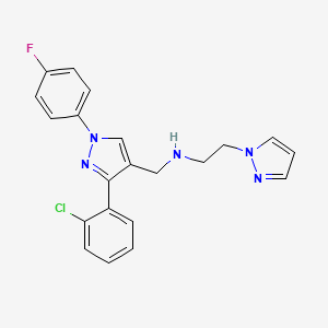 N-{[3-(2-chlorophenyl)-1-(4-fluorophenyl)-1H-pyrazol-4-yl]methyl}-2-(1H-pyrazol-1-yl)ethanamine