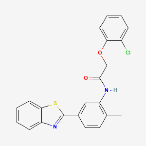 molecular formula C22H17ClN2O2S B5253816 N-[5-(1,3-benzothiazol-2-yl)-2-methylphenyl]-2-(2-chlorophenoxy)acetamide 