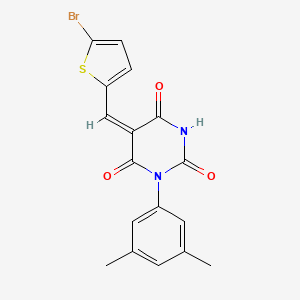 (5E)-5-[(5-bromothiophen-2-yl)methylidene]-1-(3,5-dimethylphenyl)-1,3-diazinane-2,4,6-trione