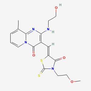 2-[(2-hydroxyethyl)amino]-3-{(Z)-[3-(2-methoxyethyl)-4-oxo-2-thioxo-1,3-thiazolidin-5-ylidene]methyl}-9-methyl-4H-pyrido[1,2-a]pyrimidin-4-one