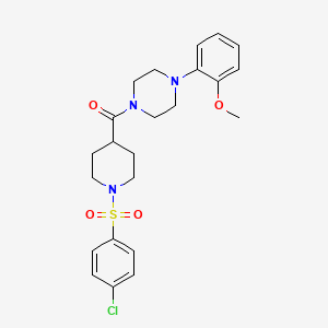 1-({1-[(4-chlorophenyl)sulfonyl]-4-piperidinyl}carbonyl)-4-(2-methoxyphenyl)piperazine