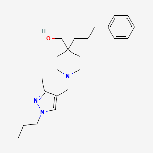 molecular formula C23H35N3O B5253904 [1-[(3-methyl-1-propyl-1H-pyrazol-4-yl)methyl]-4-(3-phenylpropyl)-4-piperidinyl]methanol 