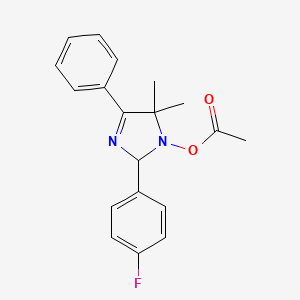 [2-(4-fluorophenyl)-5,5-dimethyl-4-phenyl-2H-imidazol-1-yl] acetate