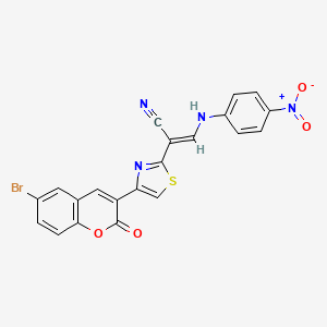 2-[4-(6-bromo-2-oxo-2H-chromen-3-yl)-1,3-thiazol-2-yl]-3-[(4-nitrophenyl)amino]acrylonitrile