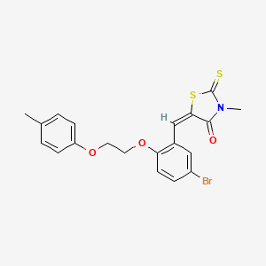 (5E)-5-({5-Bromo-2-[2-(4-methylphenoxy)ethoxy]phenyl}methylidene)-3-methyl-2-sulfanylidene-1,3-thiazolidin-4-one