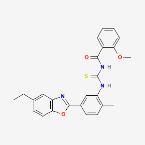 N-{[5-(5-ethyl-1,3-benzoxazol-2-yl)-2-methylphenyl]carbamothioyl}-2-methoxybenzamide