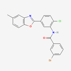 3-bromo-N-[2-chloro-5-(5-methyl-1,3-benzoxazol-2-yl)phenyl]benzamide