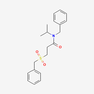 molecular formula C20H25NO3S B5253990 N-BENZYL-3-PHENYLMETHANESULFONYL-N-(PROPAN-2-YL)PROPANAMIDE 