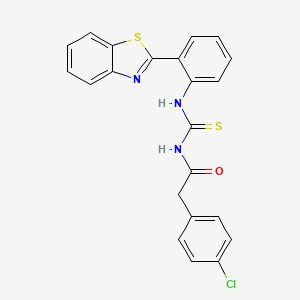 N-({[2-(1,3-benzothiazol-2-yl)phenyl]amino}carbonothioyl)-2-(4-chlorophenyl)acetamide