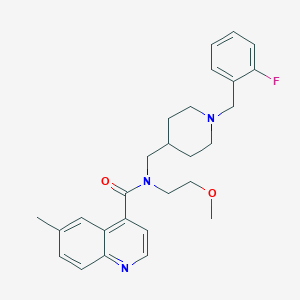 N-{[1-(2-fluorobenzyl)-4-piperidinyl]methyl}-N-(2-methoxyethyl)-6-methyl-4-quinolinecarboxamide