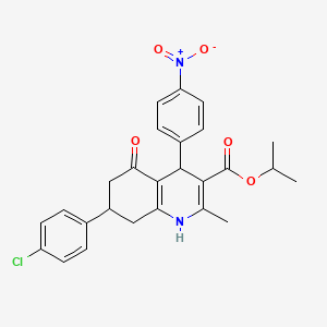 molecular formula C26H25ClN2O5 B5254055 propan-2-yl 7-(4-chlorophenyl)-2-methyl-4-(4-nitrophenyl)-5-oxo-1,4,5,6,7,8-hexahydroquinoline-3-carboxylate 