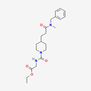 molecular formula C21H31N3O4 B5254100 ethyl N-[(4-{3-[benzyl(methyl)amino]-3-oxopropyl}-1-piperidinyl)carbonyl]glycinate 