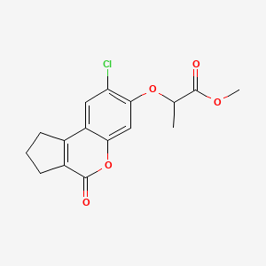 molecular formula C16H15ClO5 B5254113 methyl 2-[(8-chloro-4-oxo-1,2,3,4-tetrahydrocyclopenta[c]chromen-7-yl)oxy]propanoate 