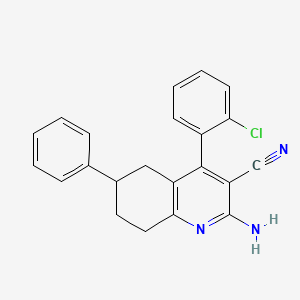 molecular formula C22H18ClN3 B5254128 2-Amino-4-(2-chlorophenyl)-6-phenyl-5,6,7,8-tetrahydroquinoline-3-carbonitrile 