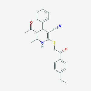 5-Acetyl-2-[2-(4-ethylphenyl)-2-oxoethyl]sulfanyl-6-methyl-4-phenyl-1,4-dihydropyridine-3-carbonitrile