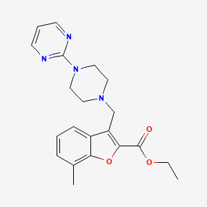 ethyl 7-methyl-3-{[4-(2-pyrimidinyl)-1-piperazinyl]methyl}-1-benzofuran-2-carboxylate