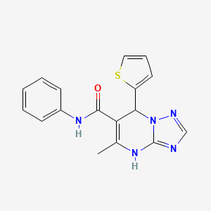 molecular formula C17H15N5OS B5254231 5-methyl-N-phenyl-7-(thiophen-2-yl)-4,7-dihydro[1,2,4]triazolo[1,5-a]pyrimidine-6-carboxamide 