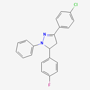 3-(4-chlorophenyl)-5-(4-fluorophenyl)-1-phenyl-4,5-dihydro-1H-pyrazole