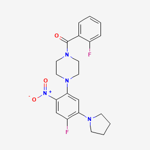 1-[4-FLUORO-2-NITRO-5-(PYRROLIDIN-1-YL)PHENYL]-4-(2-FLUOROBENZOYL)PIPERAZINE