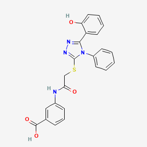 molecular formula C23H18N4O4S B5254288 3-[({[5-(2-hydroxyphenyl)-4-phenyl-4H-1,2,4-triazol-3-yl]thio}acetyl)amino]benzoic acid 