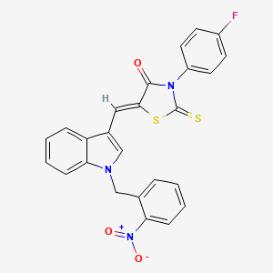 molecular formula C25H16FN3O3S2 B5254340 3-(4-fluorophenyl)-5-{[1-(2-nitrobenzyl)-1H-indol-3-yl]methylene}-2-thioxo-1,3-thiazolidin-4-one 