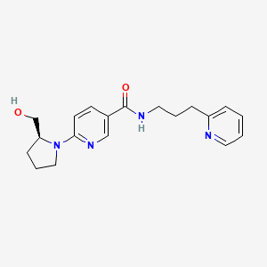 6-[(2S)-2-(hydroxymethyl)-1-pyrrolidinyl]-N-[3-(2-pyridinyl)propyl]nicotinamide