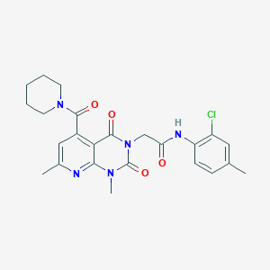 molecular formula C24H26ClN5O4 B5254414 N-(2-CHLORO-4-METHYLPHENYL)-2-[1,7-DIMETHYL-2,4-DIOXO-5-(PIPERIDINE-1-CARBONYL)-1H,2H,3H,4H-PYRIDO[2,3-D]PYRIMIDIN-3-YL]ACETAMIDE 