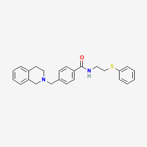 molecular formula C25H26N2OS B5254469 N-[2-(PHENYLSULFANYL)ETHYL]-4-[(1,2,3,4-TETRAHYDROISOQUINOLIN-2-YL)METHYL]BENZAMIDE 