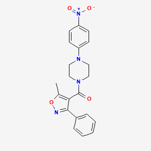 molecular formula C21H20N4O4 B5254477 (5-METHYL-3-PHENYL-4-ISOXAZOLYL)[4-(4-NITROPHENYL)PIPERAZINO]METHANONE 